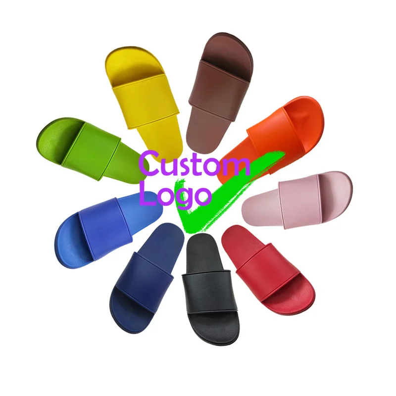 

Sliding Pin Custom Slippers Adults Rubber Slides Female Designer Classic Eva Printing Logo Slide Matte Zapatillas embossed