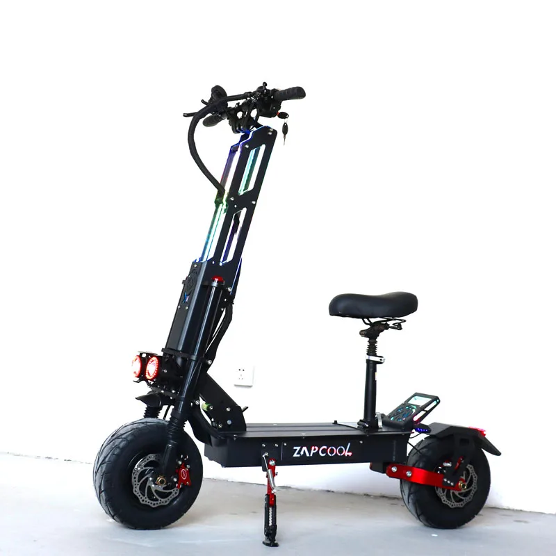 

2022 New Hot sale 13inch FatTire 60v8000w21Ah 2 Wheel Adult Folding Electric Scooters High speed Dual Motor Electric Motorcycles, Black