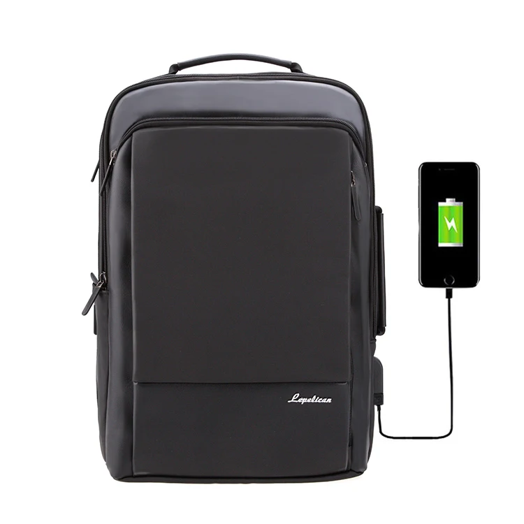 

Notebook Computer Polyester Backpack For Men Smart Business Bag With USB Charging Anti Theft Waterproof Slim Laptop Backpacks