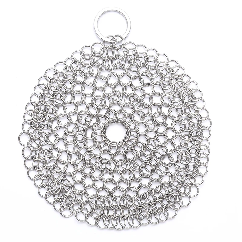 Wholesale Double Ring Stainless Steel Pot Clean Chainmail Mesh Scrubber