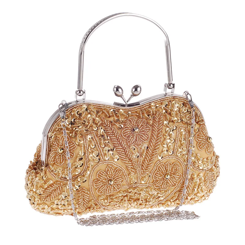 

Luxury Retro Beaded Embroidery Bridal Clutch Purse Vintage Bridal Evening Clutch Handbag Women handmade Bags