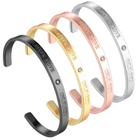 

316L Stainless Steel Forever Love Engraved Inspirational Jewelry Bangle Bracelet Provide Custom for Women