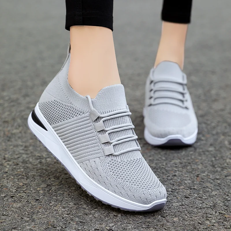 

222 n flying woven Casual women sneakers air cushion mesh sneakers lady knit Running sneakers shoes Casual women shoes, Customized color