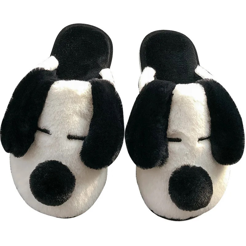 

Cotton Winter Indoor Slippers Couple Cute Cartoon Furry Plush for Female and Male Couple Slippers, 2 colors