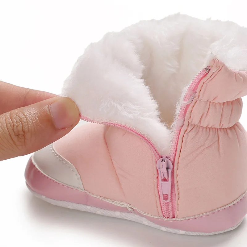 

Hotsale good quality boy and girl 0-2 years baby prewalker winter snow boots shoe anti slip soft sole keep warm kid shoes