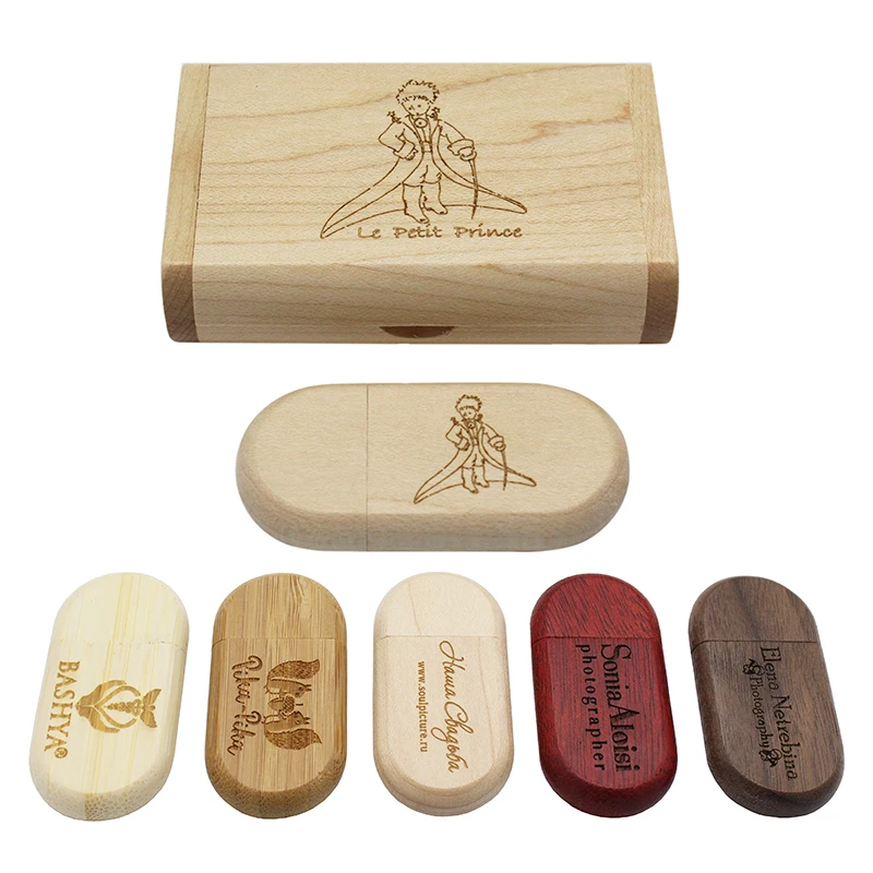 Wedding Gift Customized Wooden USB Flash Drives With Box Pen Drive 4gb 8gb 16gb USB for Wedding - ANKUX.COM