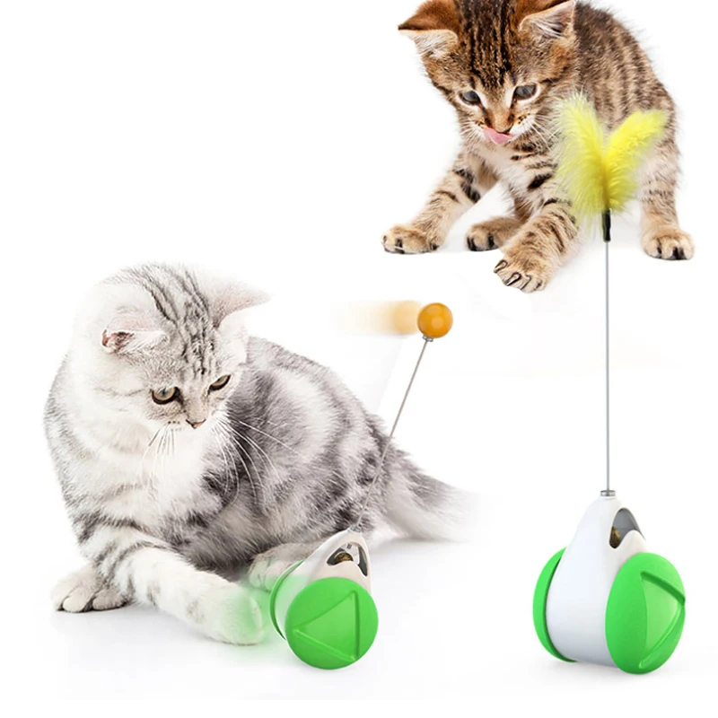 

Low Price Drop Shipping The New Pet Toy Feather Bells Spring Tumbler Funny, Blue/yellow/green