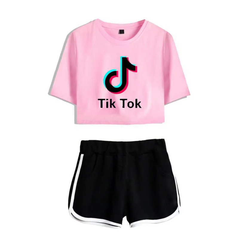 

very cheap soft boys kids round neck girls' t-shirts tiktok t shirt summer short sleeve 2pcs tiktok t-shirt set