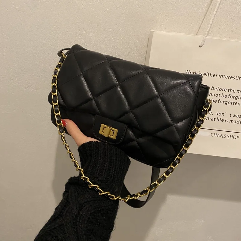 

2022 Winter Solid Drop shipping Leather Handbags Cross Chunky Chain Purse Girl Classical Bags Small jelly Hand Bag Purses Women