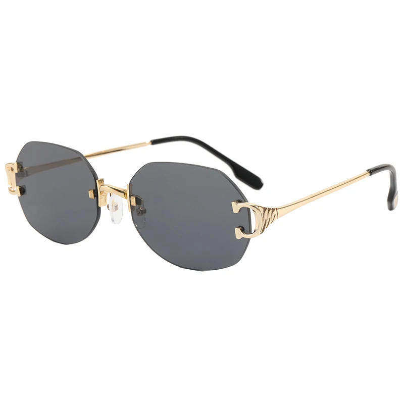 

New 2022 Rimless Oval Style Hot Seller Fashion Women Men Sunglasses