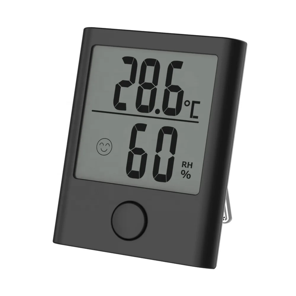 

BALDR B0134 Mini Wireless Digital Magnet Metal Stand Hanging Hole Thermometer Hygrometer For Home Or Office, White/black