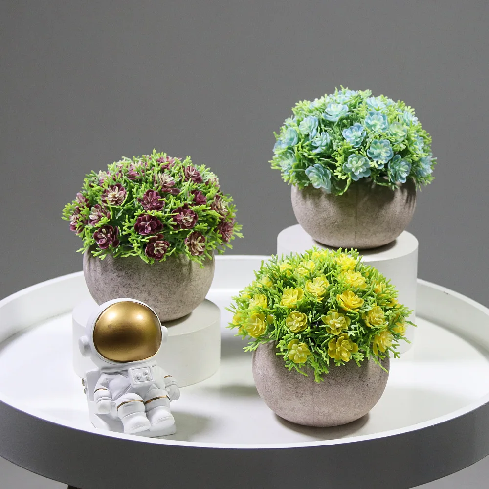 

Popular Garden Garden Decor Mini Plantes Artificielles Plantas Artificiales Home Decoration Indoor Artificial Faux Potted Plants, Customizable