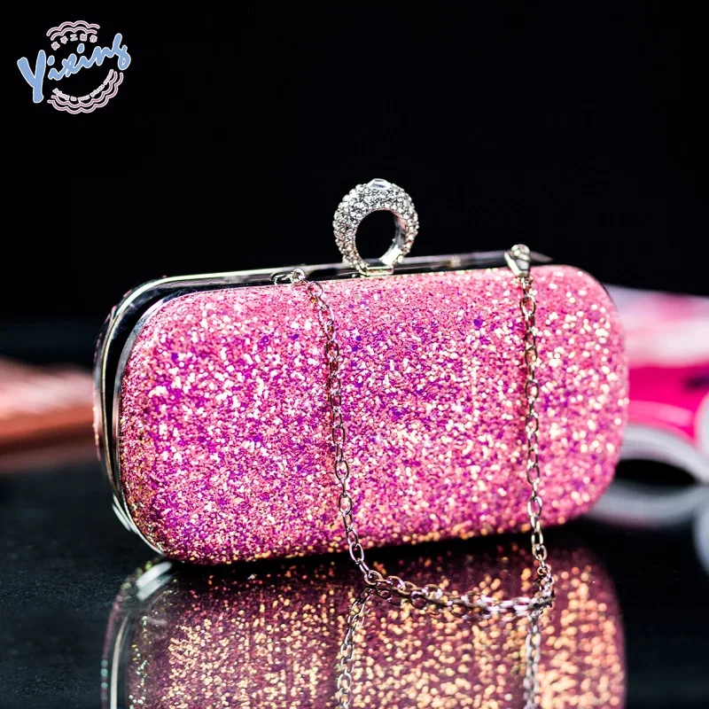 

2020 Latest Design Womens Sexy Colorful Paillette Bling Hardcase Ladies EVA Evening Clutch Handbag