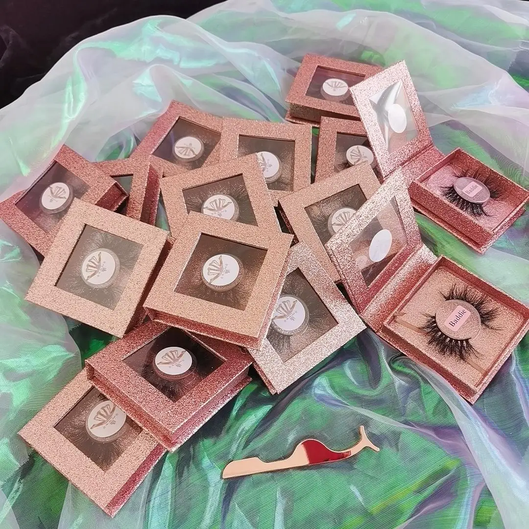 

rose gold brown eyelash packaging lasheswholesale vendor bulk fluffy 25 mm 3d mink eyelash wholesale