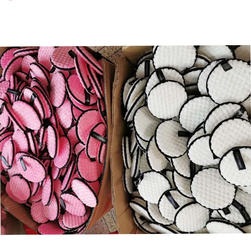 

Reusable Microfiber Round velvet Pad Makeup Remover puff, Pink,white,black, coffee
