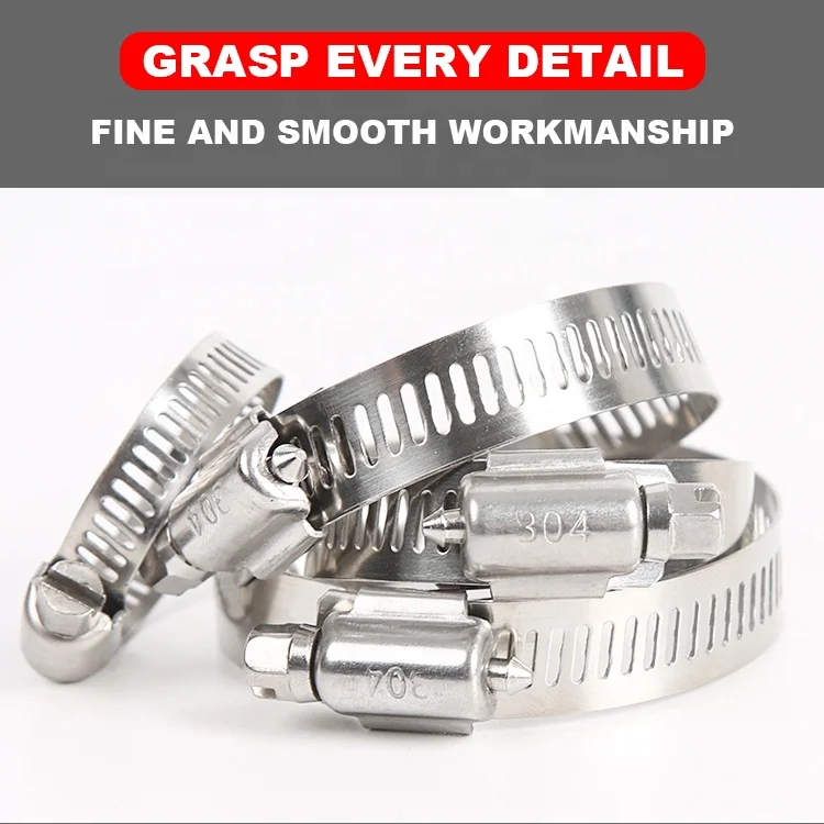 
304 201 stainless steel bolt hose tube pipe clamp clip throat hoop for auto parts 