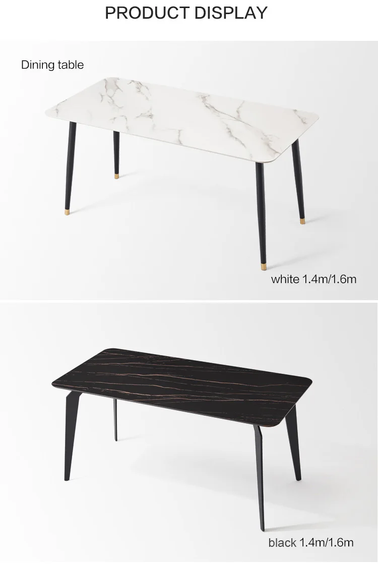 Linsy Luxury Stainless Steel Square Marble Dining Table Set Furniture Imported Modern Dine Room Chaires Dining Tables JI2R-A