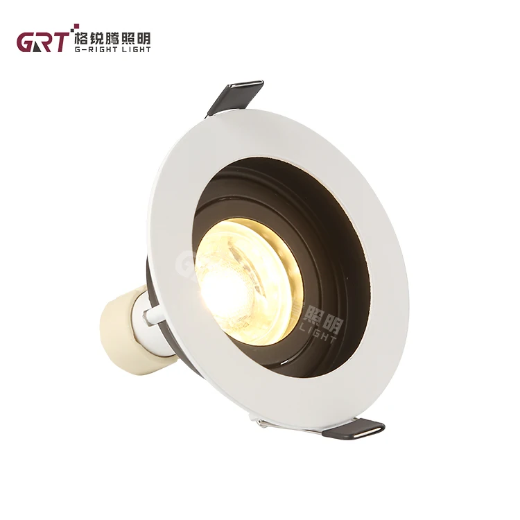 Indoor dimmable round shape 3 color 5w 9w 12w recessed white led downlight