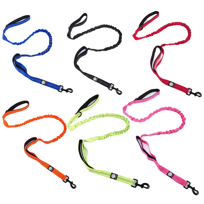 

Explosion-Proof Rushing Elastic Reflective Walking Dog Traction Rope Pet Collars And Leashes Dog Leash For Wholesale, Red and black and blue and orange and green and pink