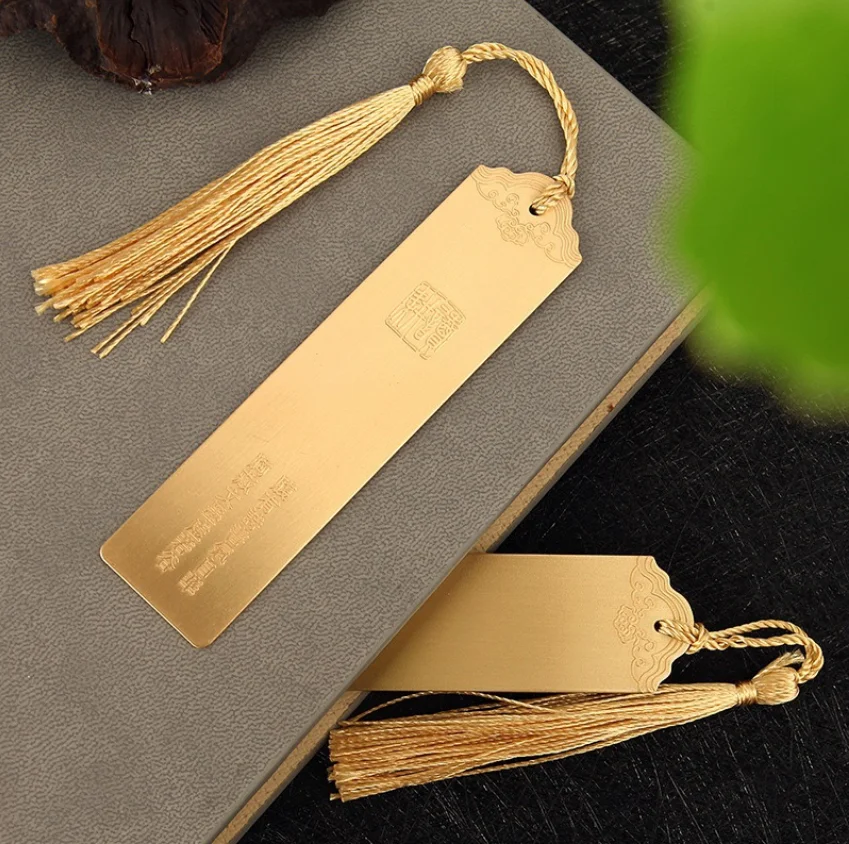 Custom Bookmark Personalized Engraved Stainless Round Gold Silver Metal