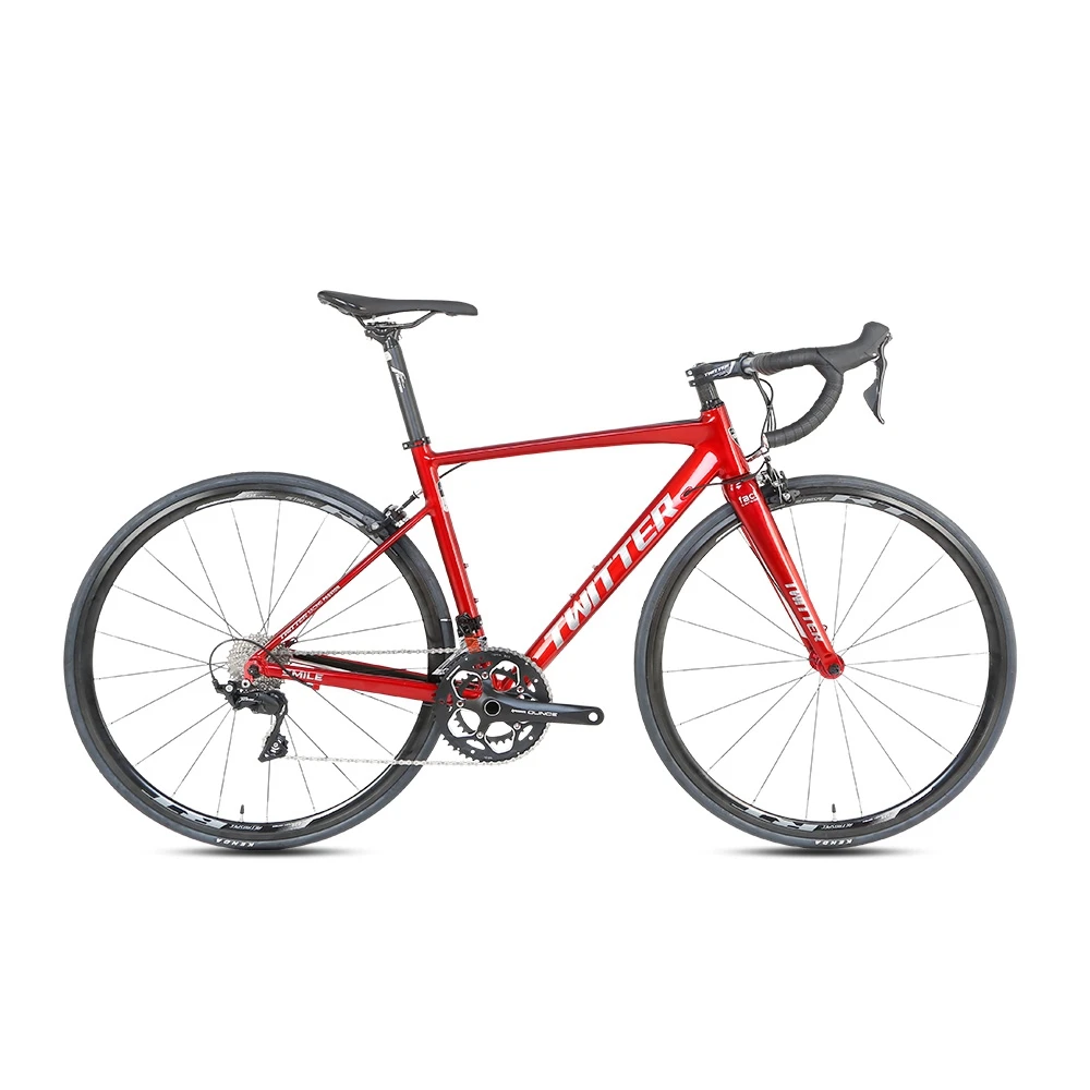 

Wholesale Twitter SMILE 700C Aluminum Alloy frame carbon fork 22 Speeds V Brake Road Bike Bicycle racing bicycle, Red/dark grey/white