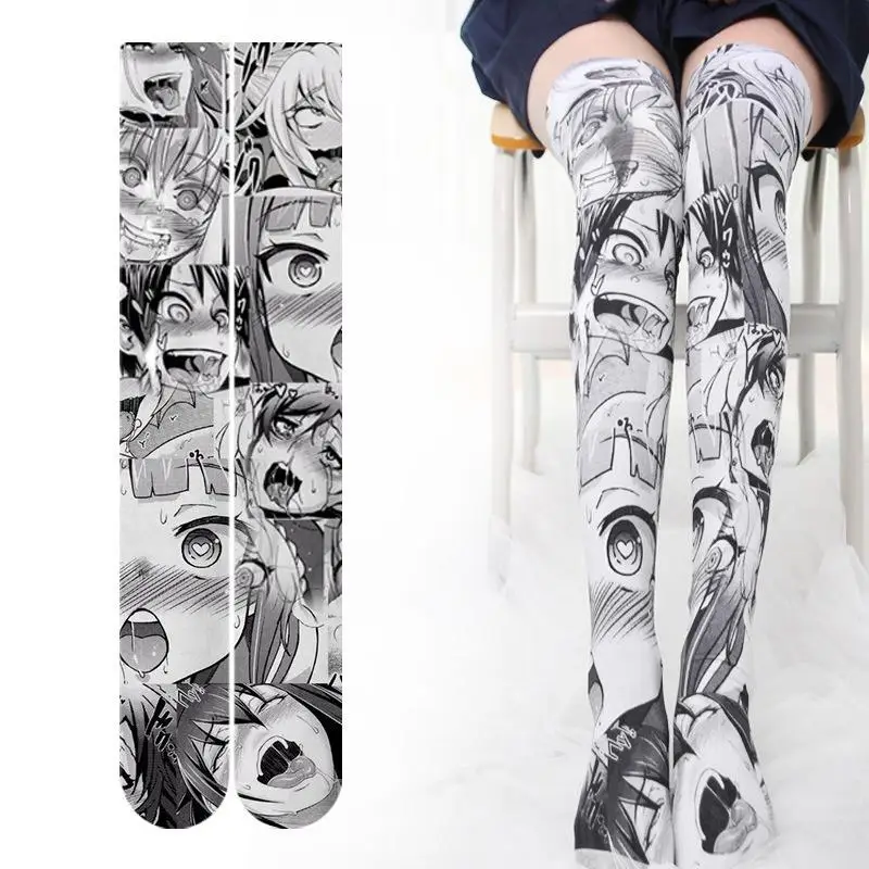 

Women Thigh Highs Socks Stockings Over Knee Long Sock Girls patterned nylon 3d Digital Printed socks