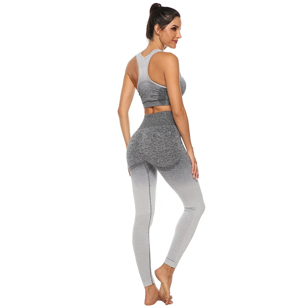 

2021 summer new seamless Yoga Fitness comfortable high quality women's sports bra, Gradient to grey to red to light green to pink grey