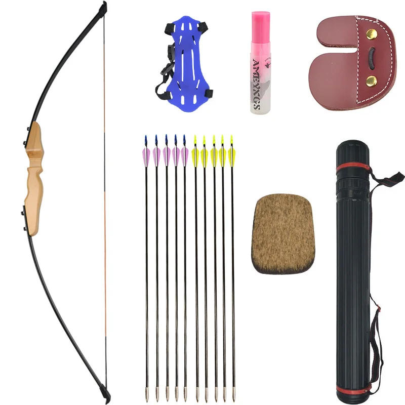 

30/40lbs Wholesale Basics Beginner Recurve Bow for Arrows Archery Recurve Takedown Bow and Arrow Set, Black wood and copper for choice