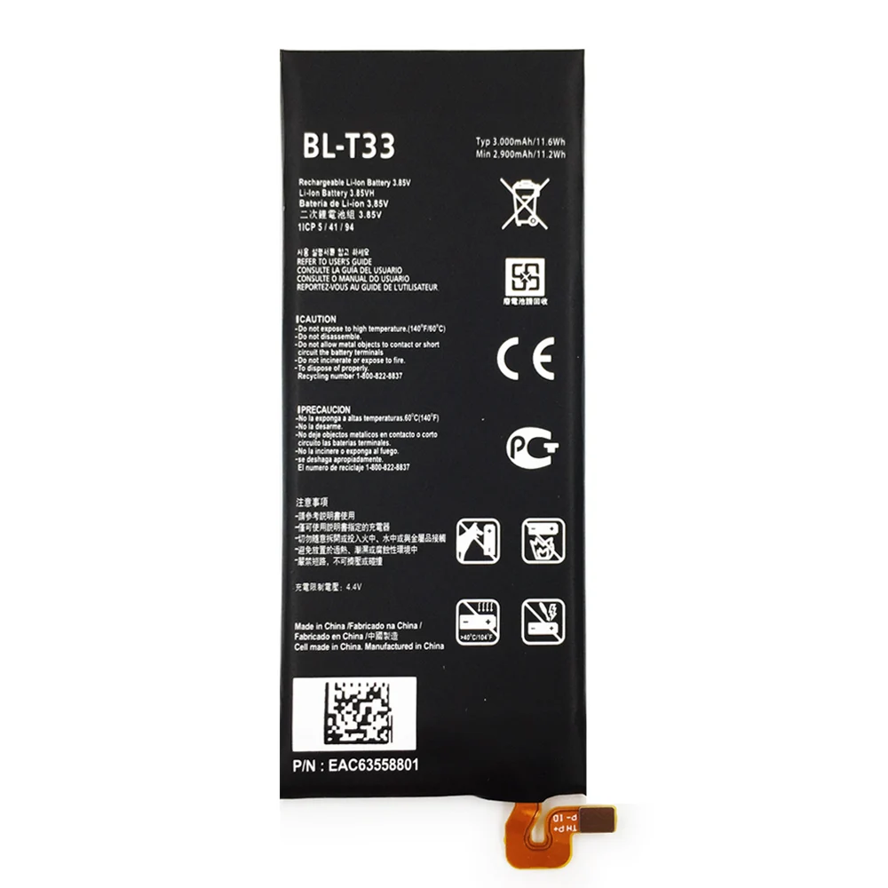 

BL T33 3000mAh Replacement Batteries For LG Q6 M700A M700AN M700DSK M700N T33 Lithium Ion Battery