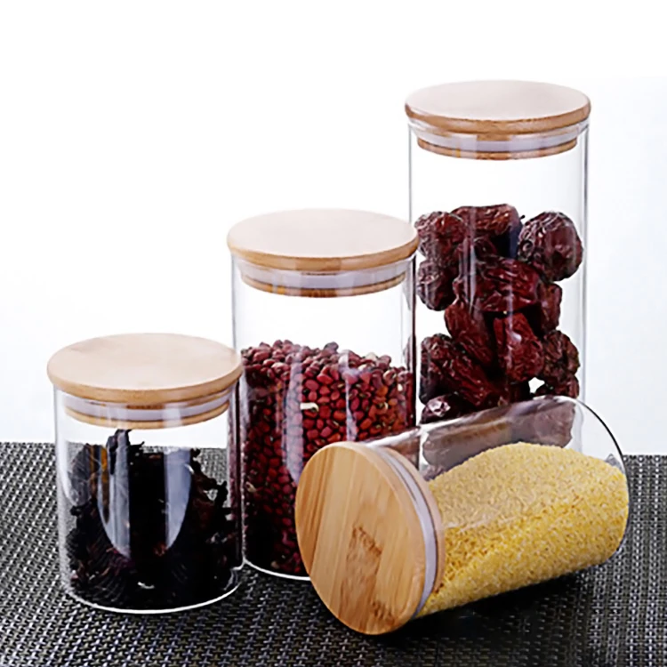 

Food Storage Box Kitchen Storage Box Food Preservation Refrigerator Grain Sugar Nuts Glass Fresh Pot Container, Transparent