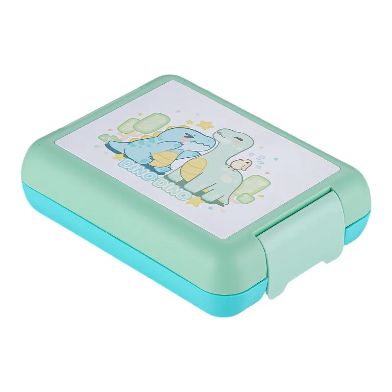 

Hot Sale Cartoon Children Cute Plastic Divided Lunch Box Cutlery Bento Student Building Blocks Microwave Oven