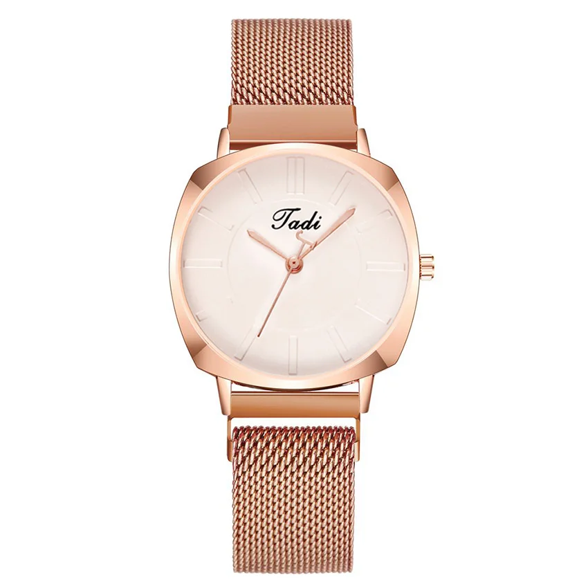 

2021 new metal Milanese magnet buckle strap solid color scale dial ladies casual fashion business quartz watch