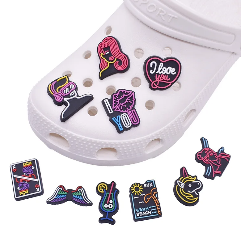 

2000 assorted designs available promotional shoes decoration charms soft PVC shoe charms for crocs