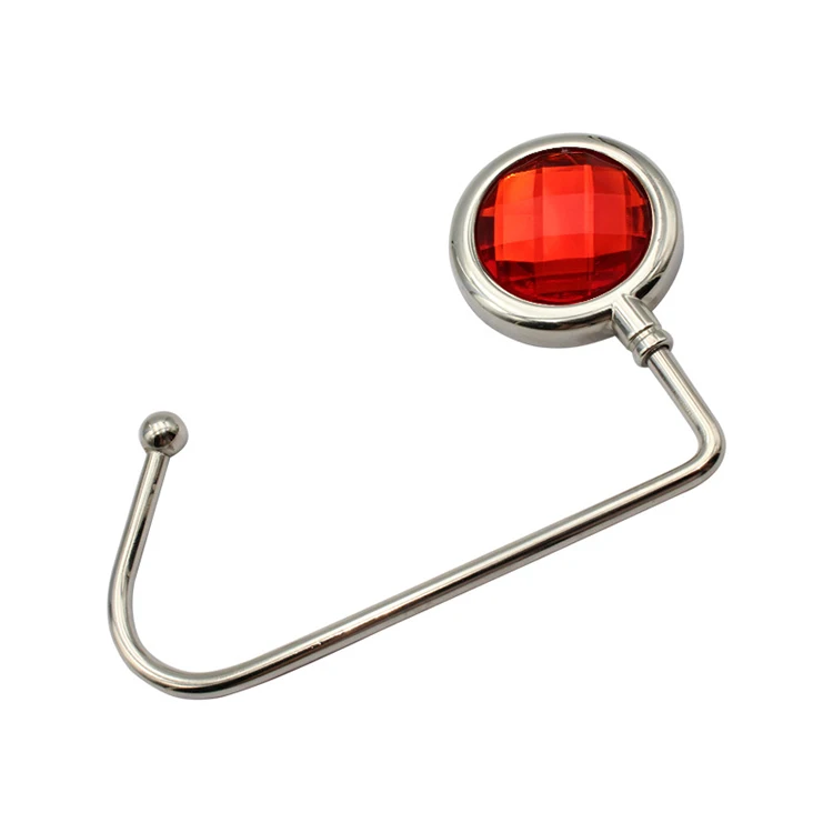 

Not Folded Zinc Alloy Crystal Handbag Desk Table Hook Metal Holder Hooks Bag Hanger, Silver