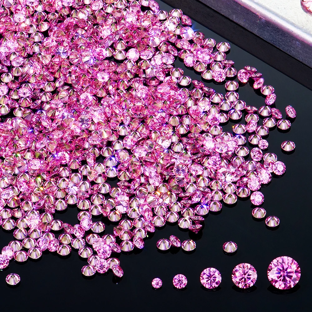 

Xingyue wholesale price loose gemstone stones brilliant round cut gra vvs vvs1 pink color melee moissanite mossanite diamond
