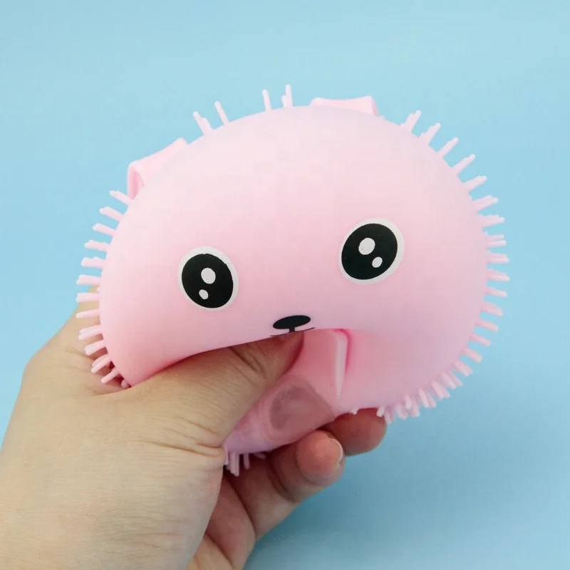 Animal Rabbit Shape Squishy Ball Tpr Fluffy Light Led Ball Animal Nose ...