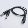 High quality 5.5 x 2.1mm DC power plug splitter cable 1 male 2 female dc power cable