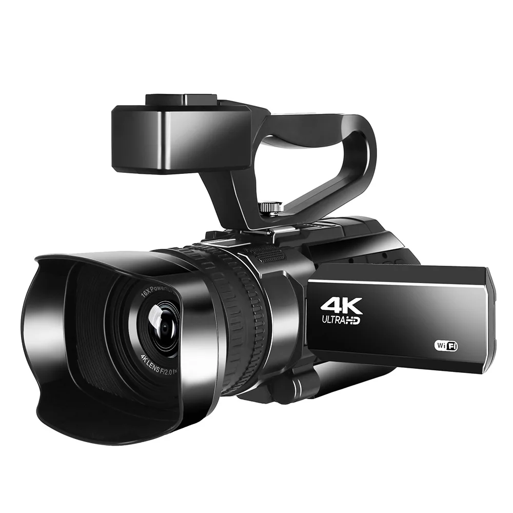 

WIFI 4K video camera camcorder for Youtube Vlogging(128GB SD card+Microphone+LED light include)