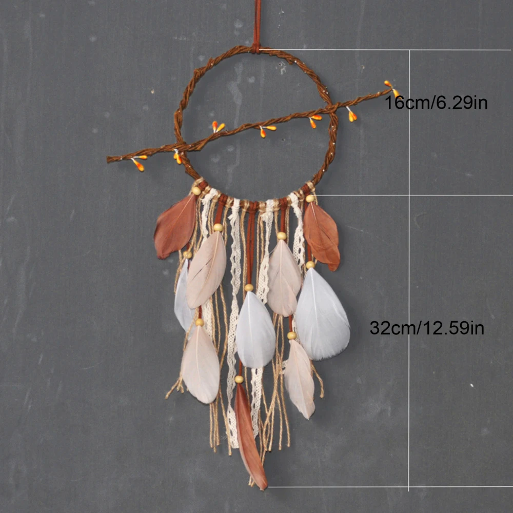 

Dream Catcher Pendant Handmade Hanging Art Room Decoration Feather Boho For Bedroom Gifts Rattan Twine Door Hanger Catchers