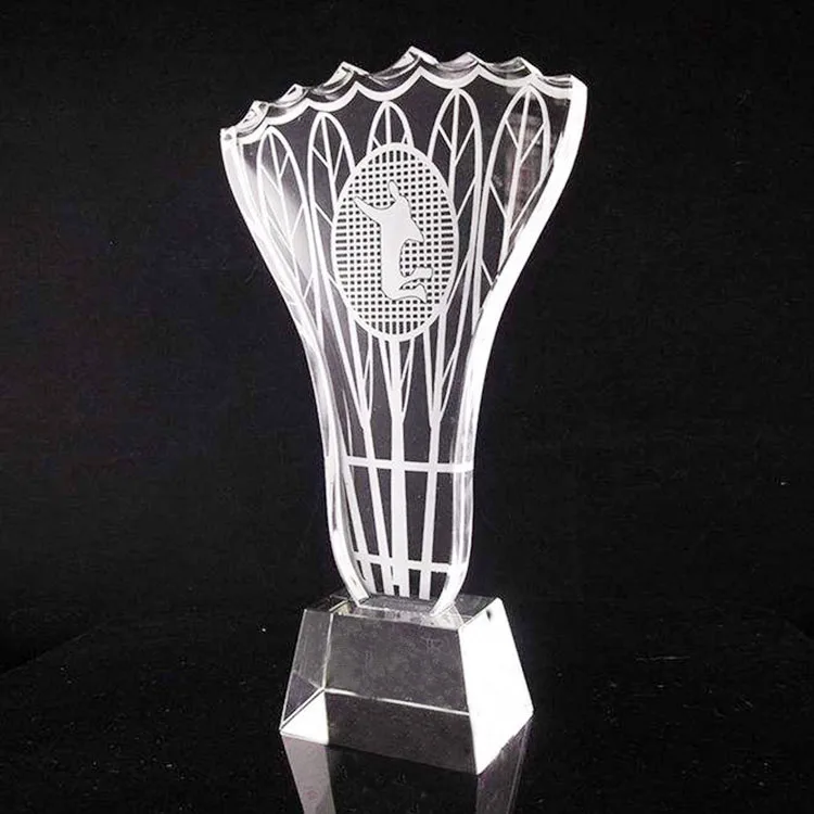 High Quality Custom Sports/ Souvenir/ Award Badminton Crystal Glass