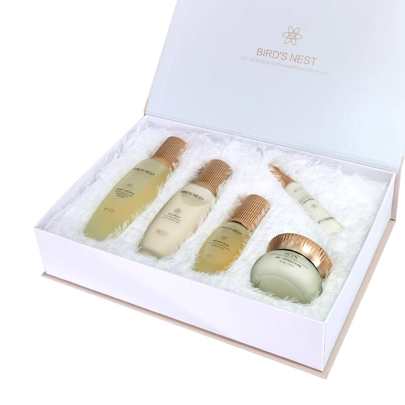 

Luxury natura facial gift set with facial toner,serum,cream,cleanser,lotion.
