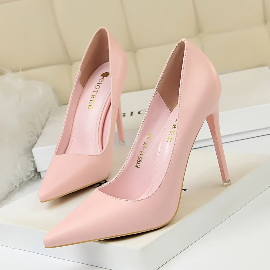 

extreme high heels pumps office lady women bigtree pointed heels office shoes women pink heels sexy party wedding marry wear pu
