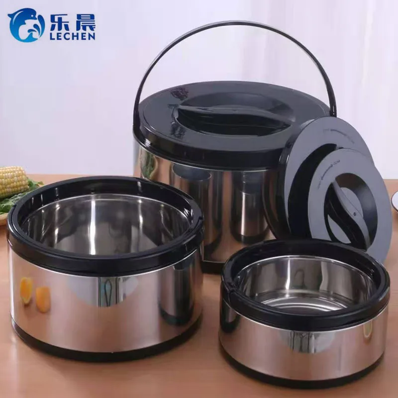 

Hot pot Stainless Steel Double Heat Preservation Pot With portable Thermos Food Warmer 3pcs Set