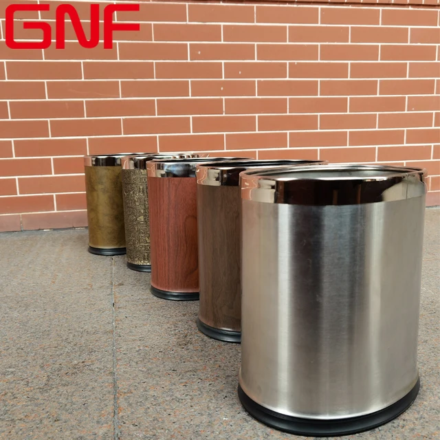 

GNF Oval Double-layer household Dustbin Open-top Waste Bin Pu leather garbage bin