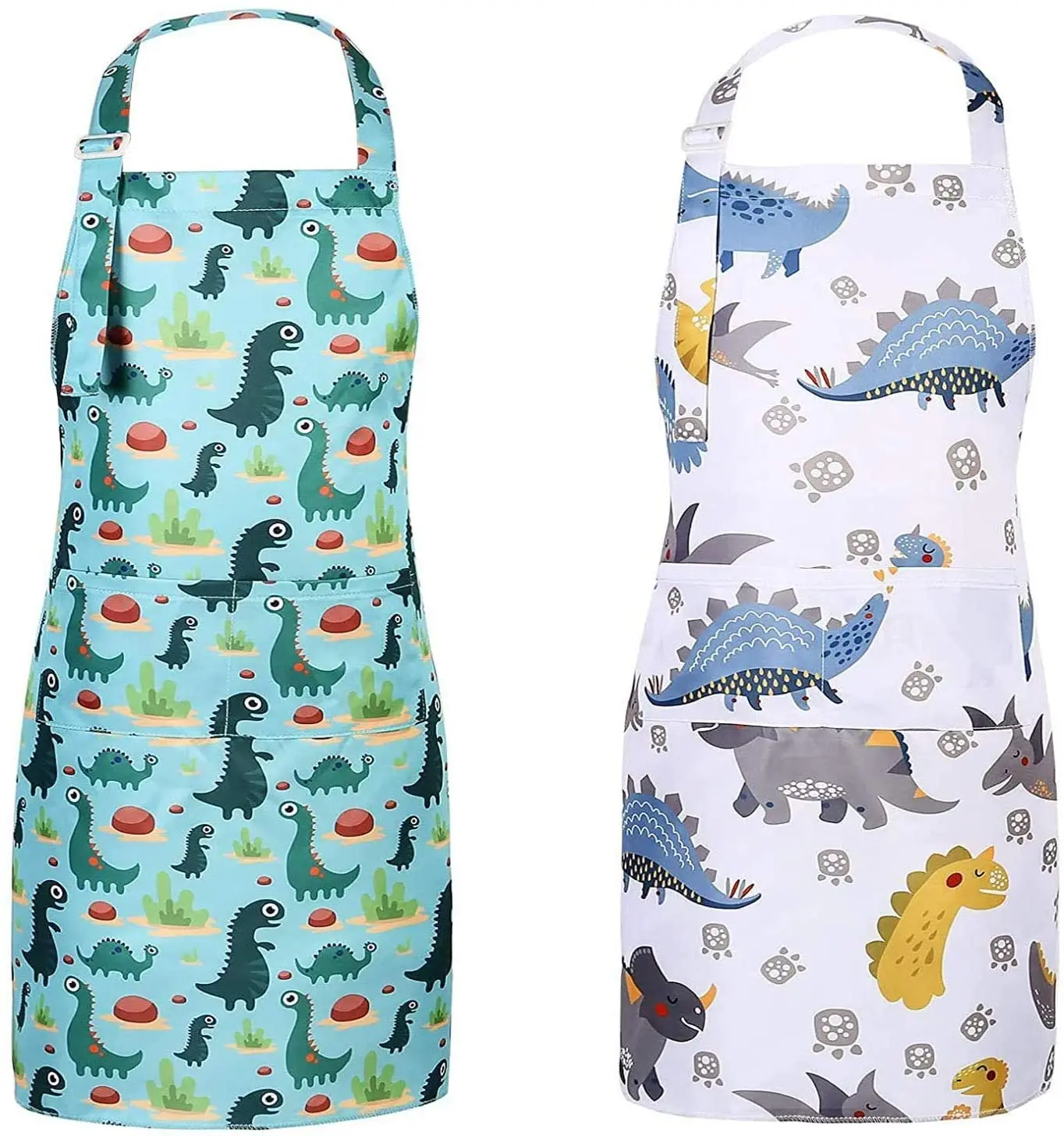 

Adjustable Chef Kids Sublimation Apron Boy Dinosaur Apron with 2 Pockets Apron for Girls Boys, Customized color