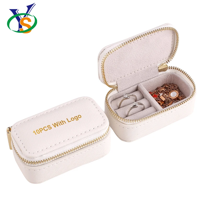 

Small Mens White Leather Jewelry Ring Box Mother Of Pearl Jewellery Necklace And Earing Mini Travel Organizer Case, Blue/black/red/purple/beige/white/pink
