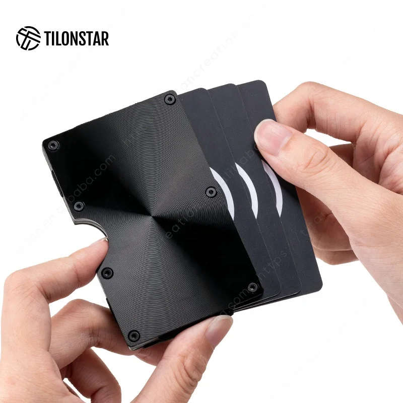 

Aluminum Box Credit Card Holder Minimalist Rfid Wallet With Money Clips Mens Pop Up Wallet