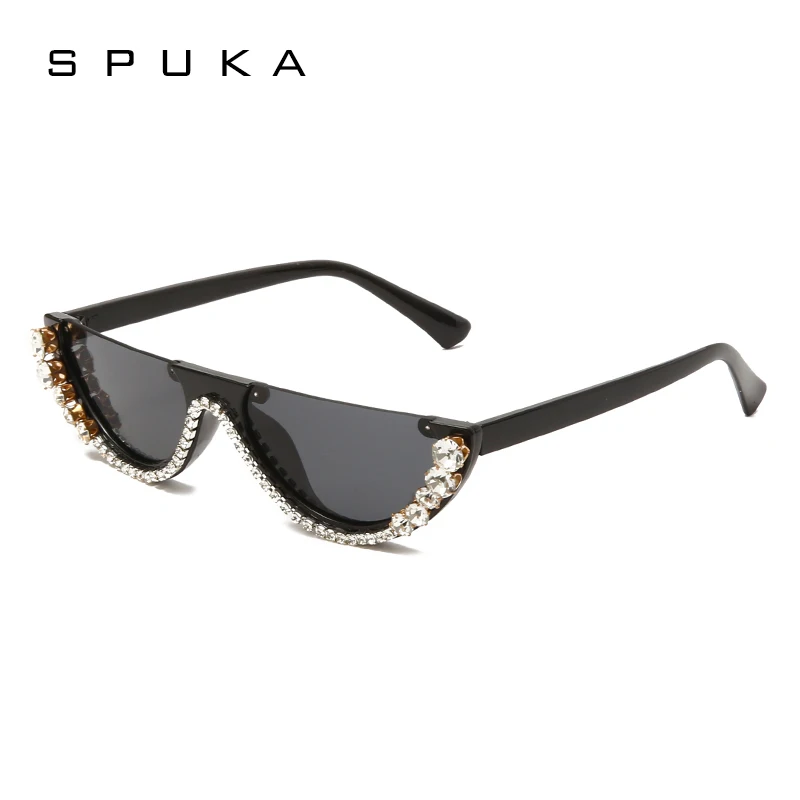 

SPUKA Fashion Cat Eye Diamond Rhinestone Sunglasses Women Handmade UV400 Shades Eyewear Vendor 97370, Photo shows/custom