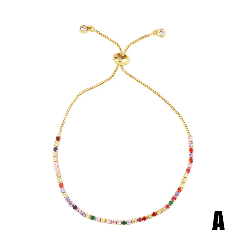 

New exquisite micro inlaid zircon stone pull out bracelet for female colorful crystal stone bracelet accessories, Available