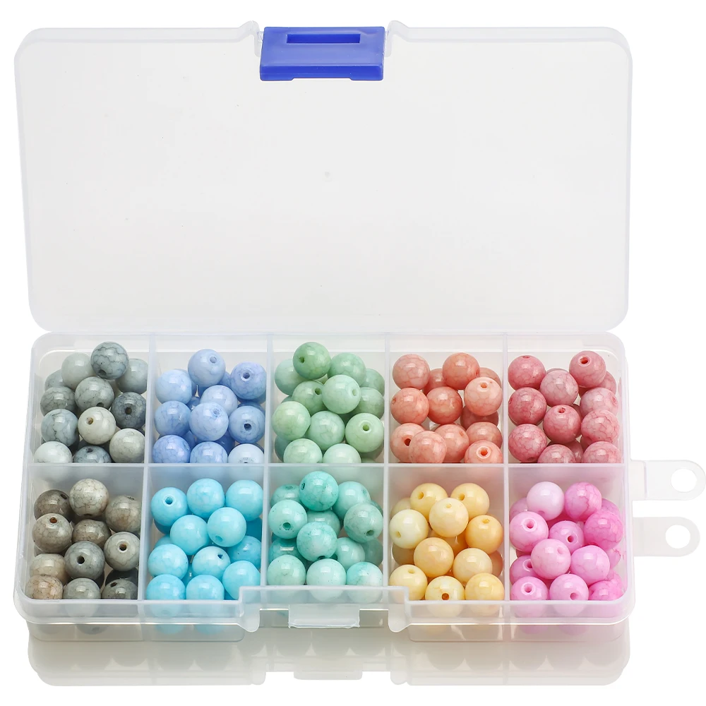 

200Pcs 8MM Glass Bracelet Beads Kit Multi Colors Crystal Healing Stone Loose Beads For Needlework DIY Handmade Making Jewelry